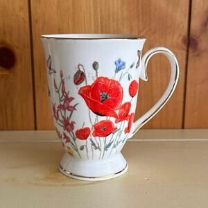 Grace Teaware Footed Floral Teacup